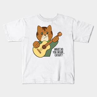 Funny Cat Guitar Music Humor Kids T-Shirt